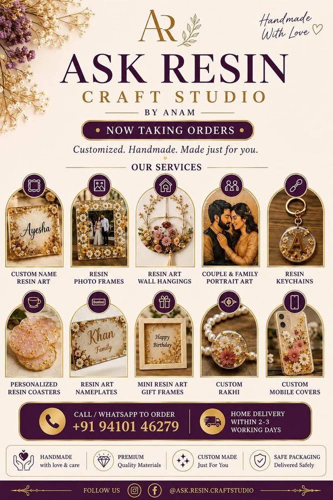 ASK Resin Craft Studio full catalog of custom resin products