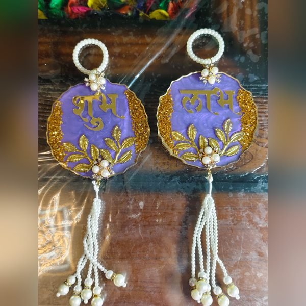 Resin Shubh Labh Door Hanging by ASK Resin Art Gift Studio, design 2