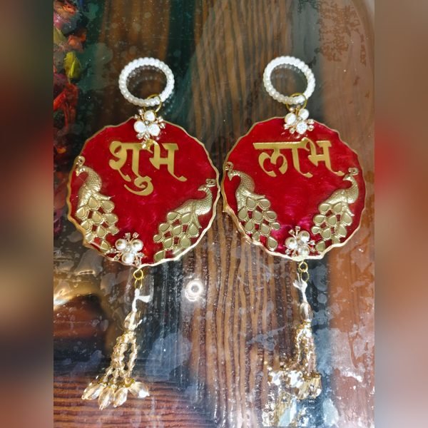 Resin Shubh Labh Door Hanging by ASK Resin Art Gift Studio, design 6