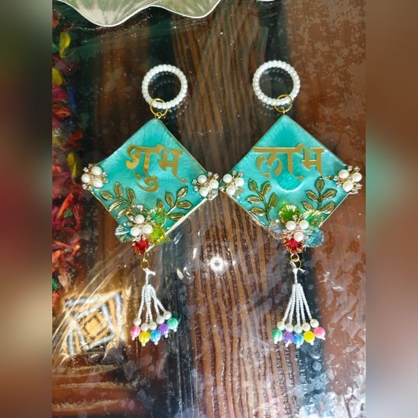 Resin Shubh Labh Door Hanging by ASK Resin Art Gift Studio, design 3