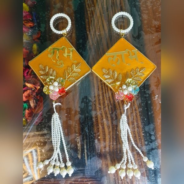 Resin Shubh Labh Door Hanging by ASK Resin Art Gift Studio, design 4
